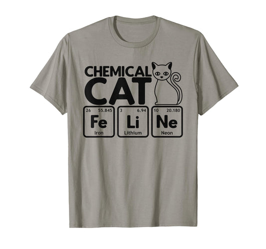 Chemical Cat Feline Chemistry Fun Periodic Table of Elements T-Shirt