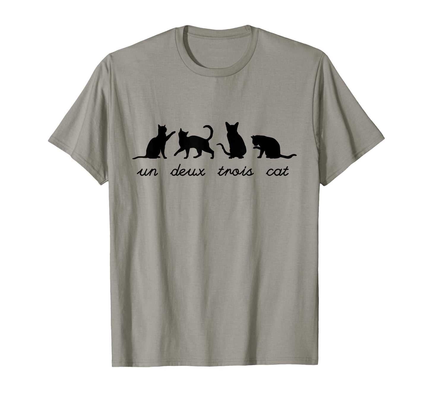 Un Deux Trois Cat Cute Funny French Teacher Pun Cat Lovers T-Shirt for Men Women Girls Kids