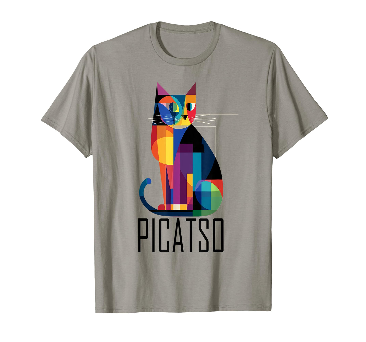 Retro Vintage Feline Design, Picatso Cat Cubism Kitty Art T-Shirt
