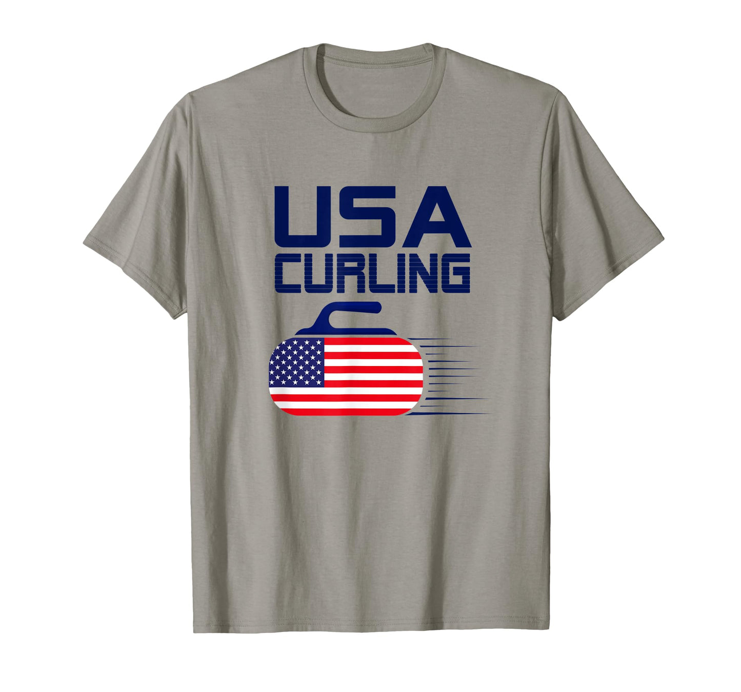 Curling USA Team American Flag Curl Winter Sports Lovers T-Shirt