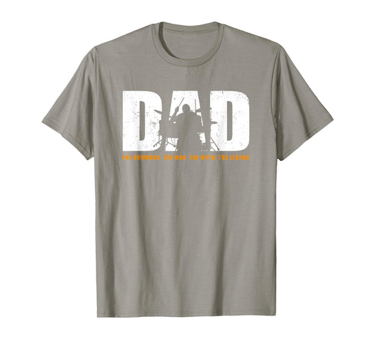 Mens Dad Drum Shirts - Vintage Drummer Shirt