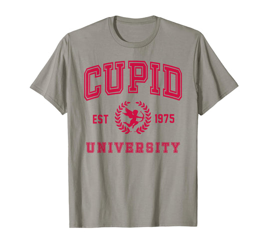 Cupid University Cute Cherub Valentines Day Crest T-Shirt