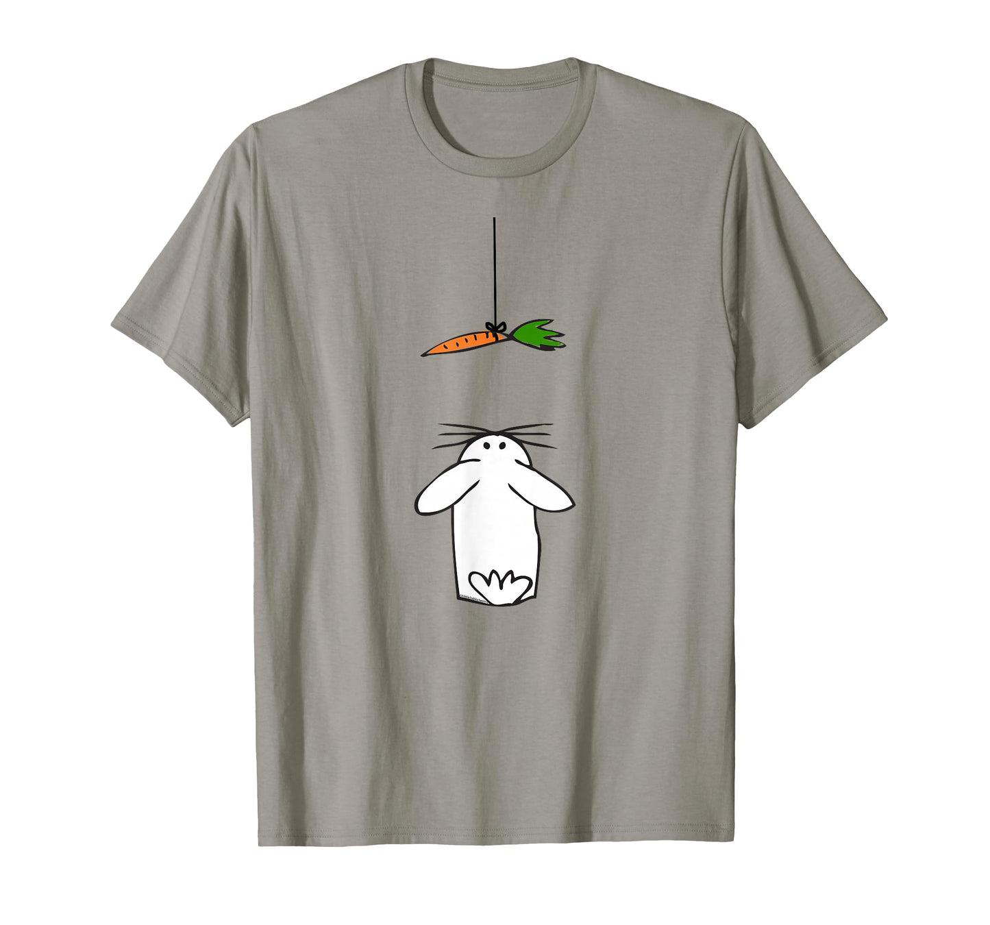 Cute and Funny Rabbit Looking Up at Carrot Kids Easter T-Shirt Small