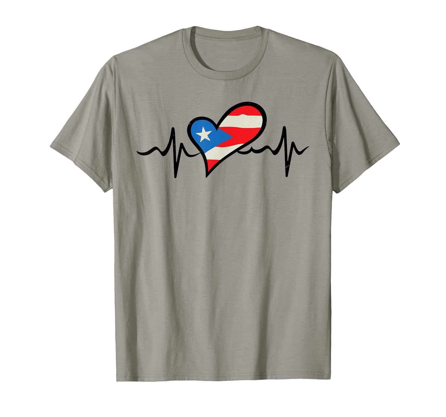 Puerto Rico Flag Heartbeat Puerto Rican Boricua Men Hispanic T-Shirt