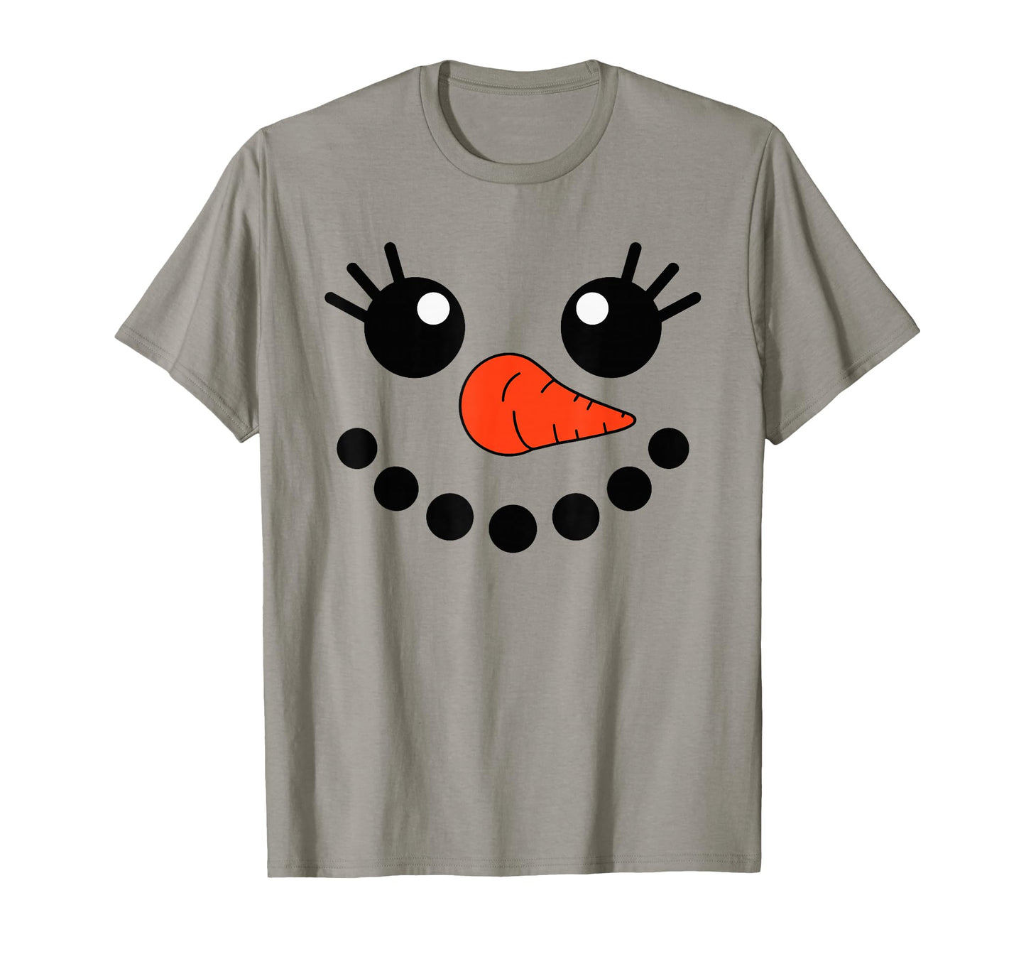 Cute Snowlady Snowman Face Christmas Matching Family Party T-Shirt