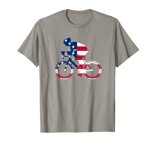 American Flag Cycling Bicycle Biking Men Woment Cyclist T-Shirt