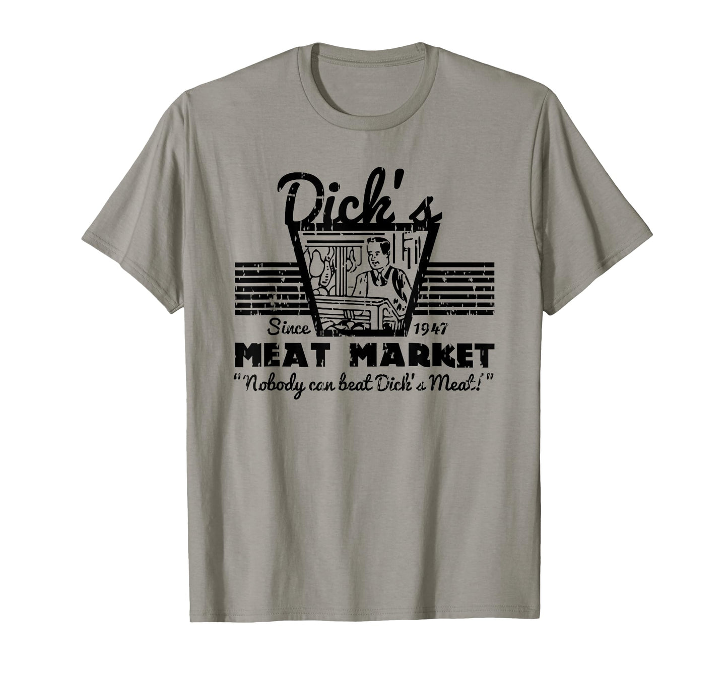 Dick's Meat Market T-Shirt Funny Adult Humor Pun T-Shirt