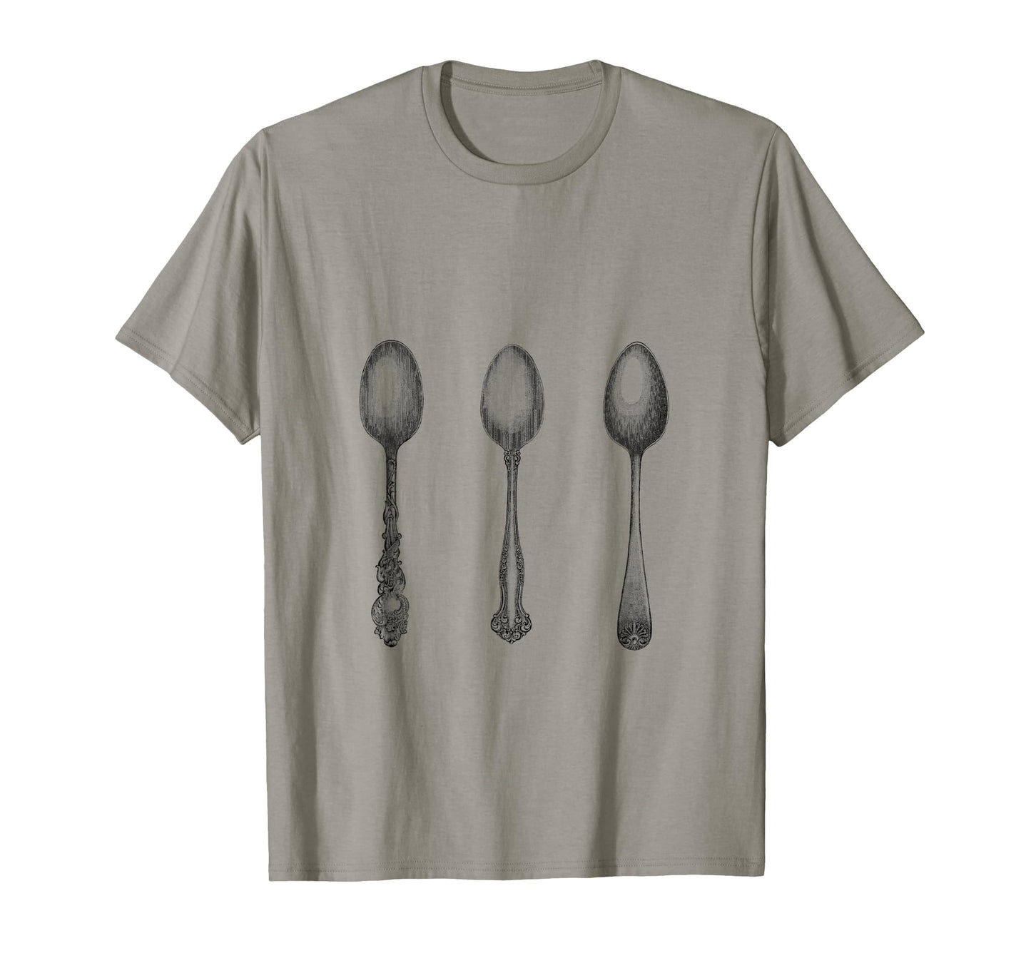 Antique Spoons print three spoonie silverware etched vintage T-Shirt