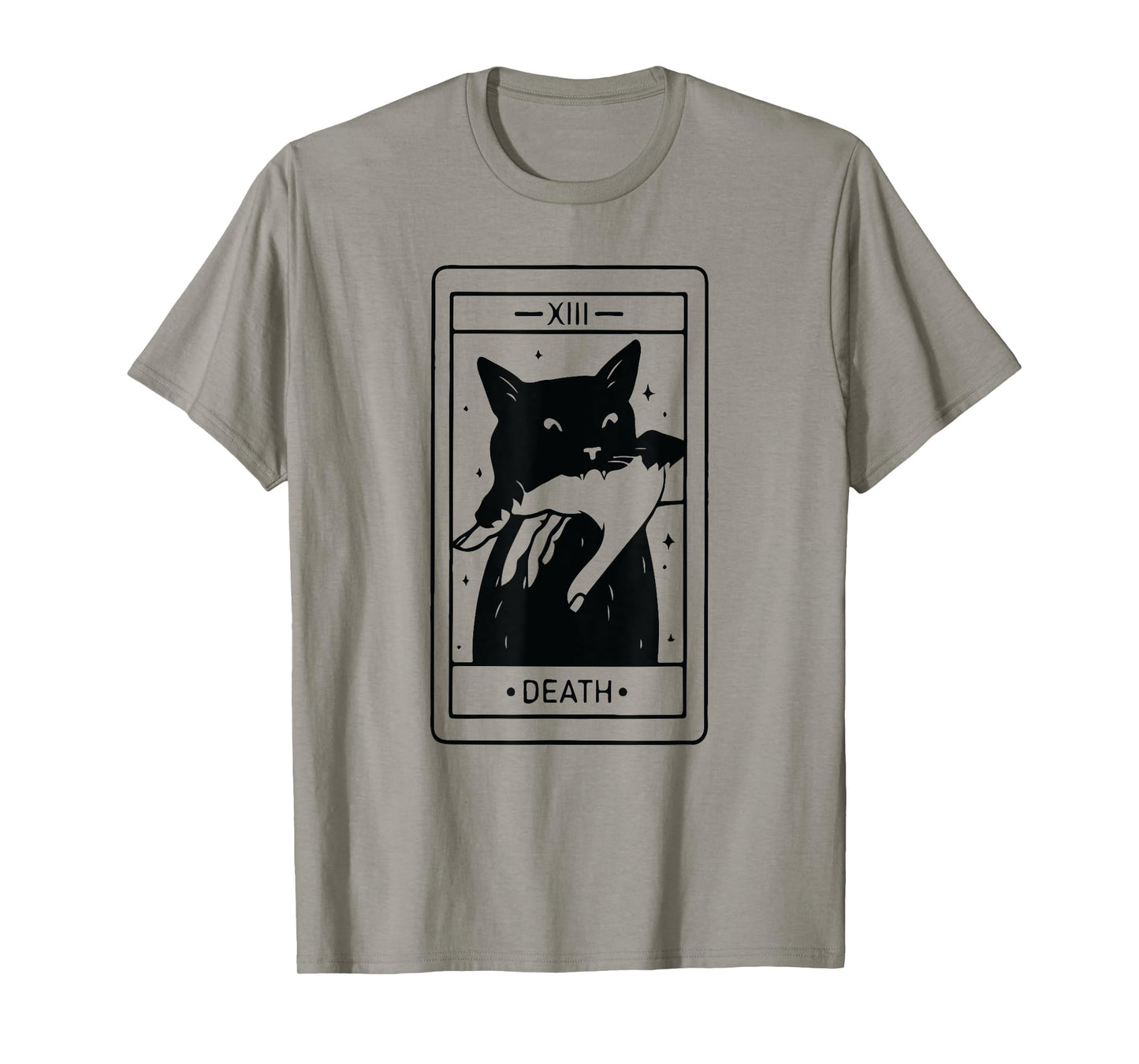 Black Cat Tarot Death Halloween Witchy Cat Lover Men Women T-Shirt