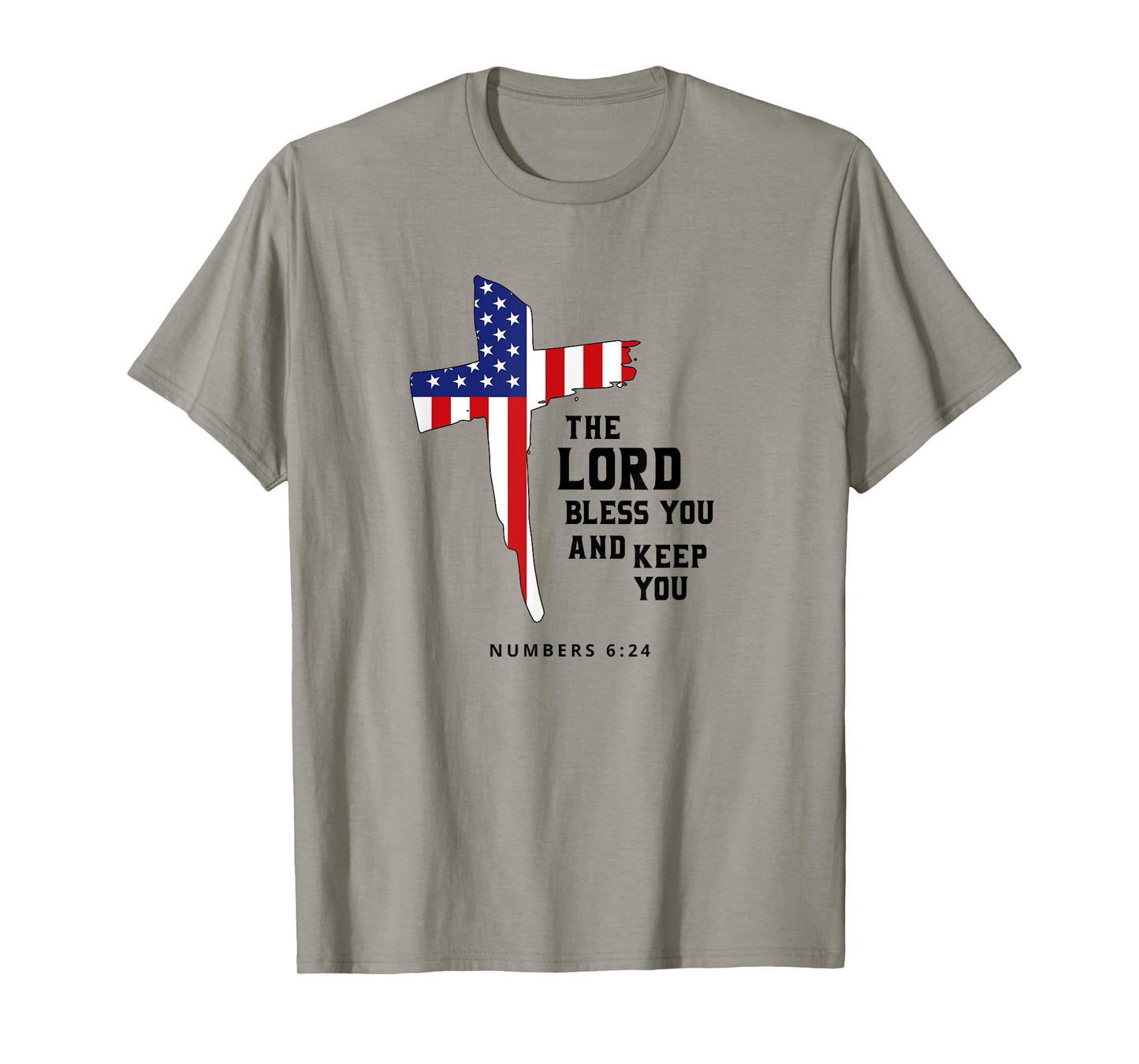 American Flag, The Lord Bless You and Keep You Christian T-Shirt for Women Kids Men