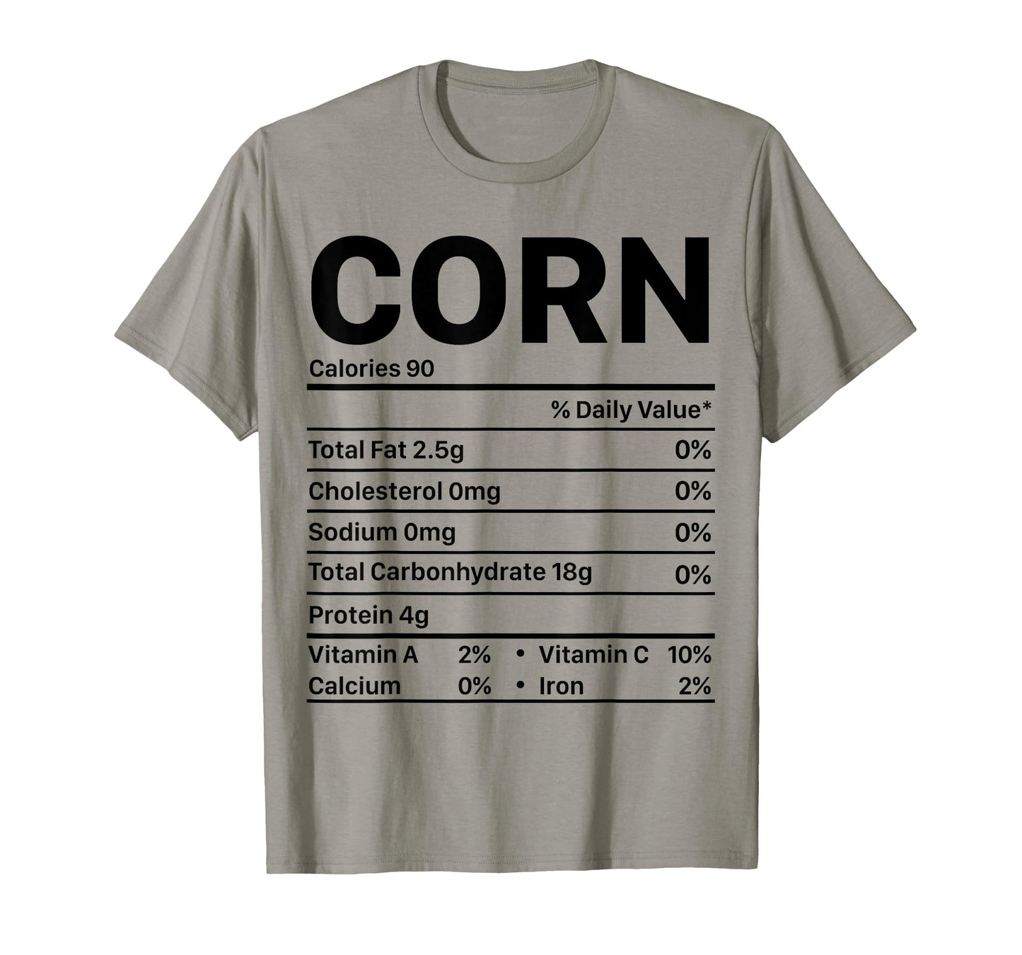 Corn Thanksgiving Nutrition Ingredients Nutritional Table T-Shirt