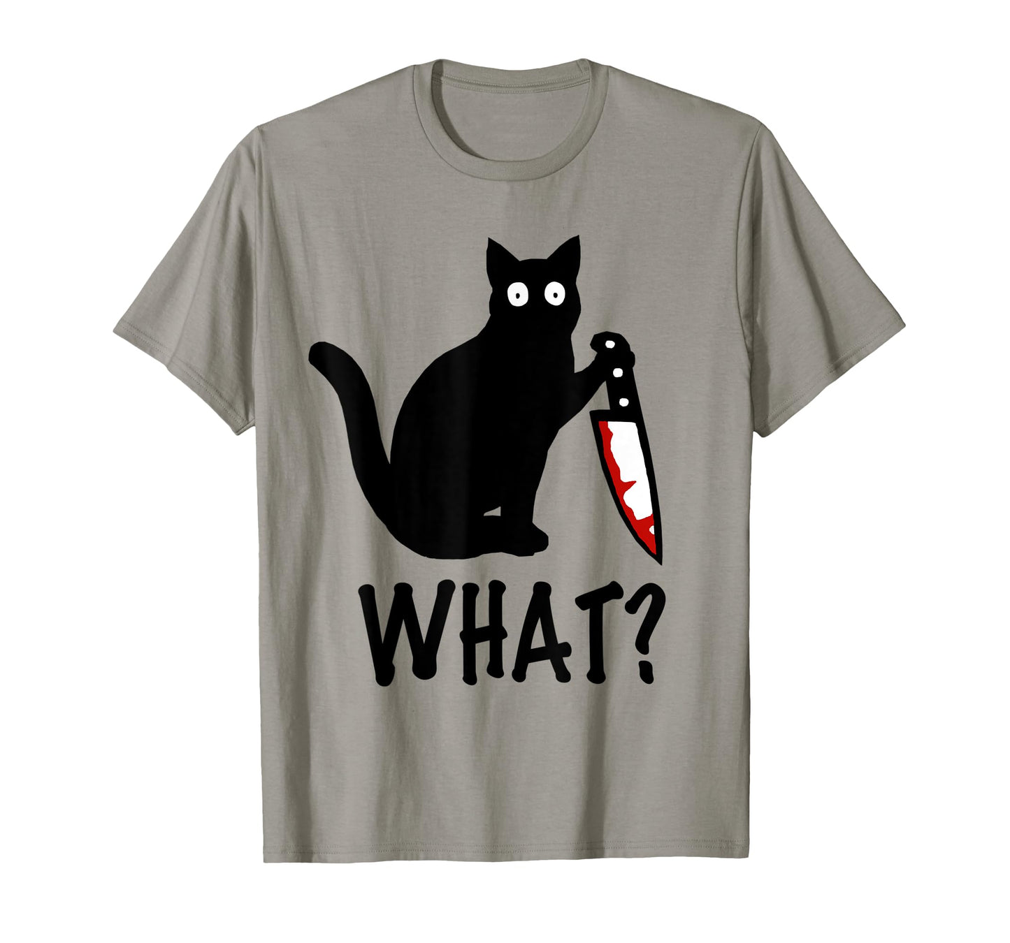 Cat What? Funny Black Cat Knife Shirt T-Shirt