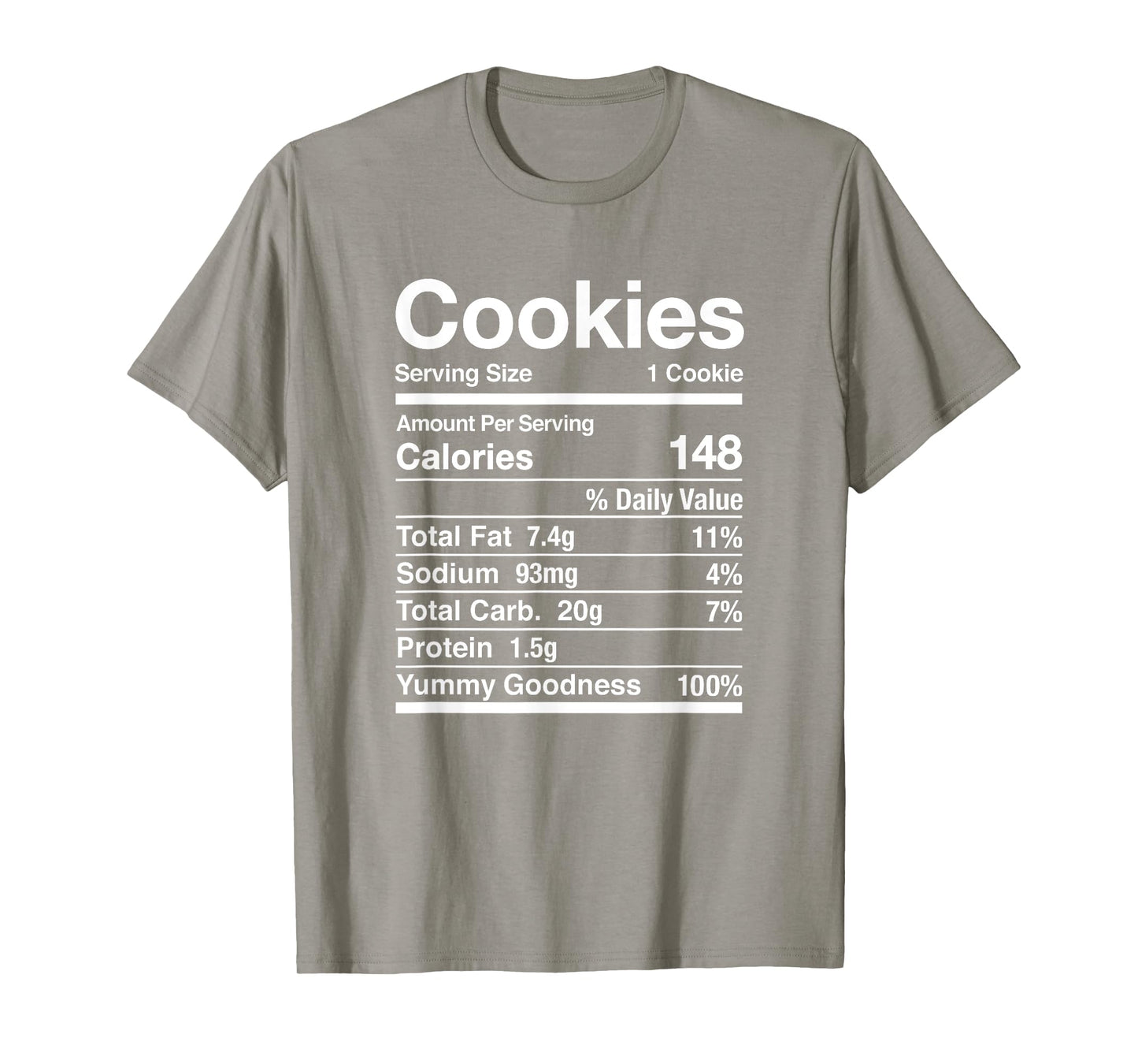 Cookie Nutrition Facts Thanksgiving Matching T-Shirt