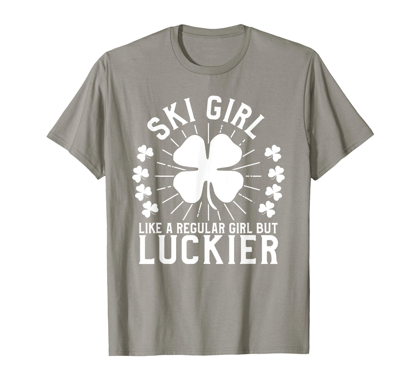 St Patrick's Day Ski Girl T-shirt Skier Skiing Gift T-Shirt