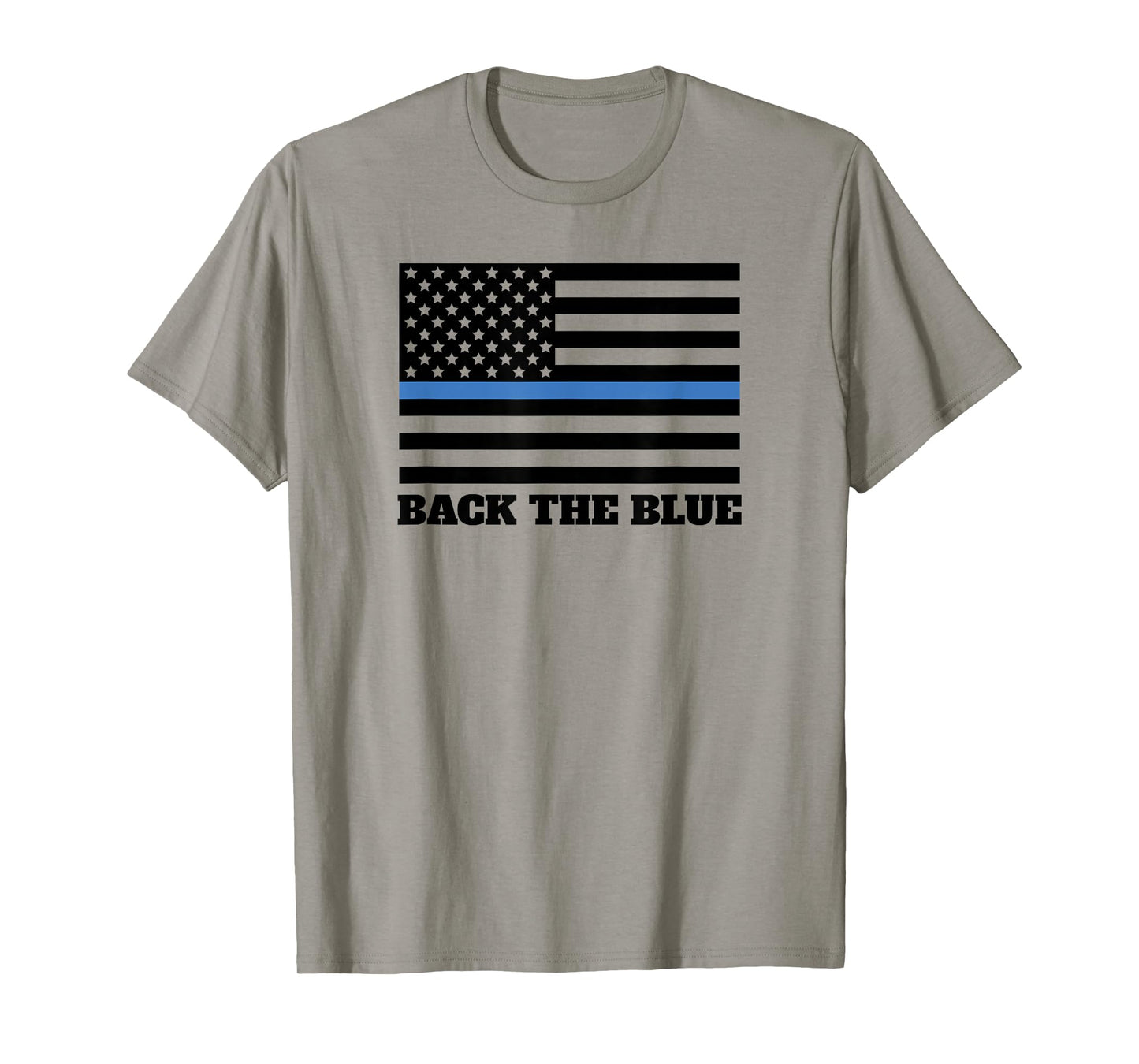 Back The Blue Police Support Thin Blue Line American Flag T-Shirt