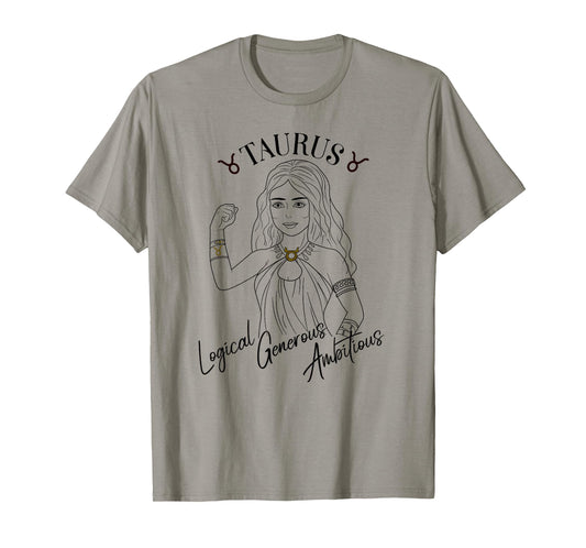 Taurus Zodiac StarSign in Line Art T-Shirt