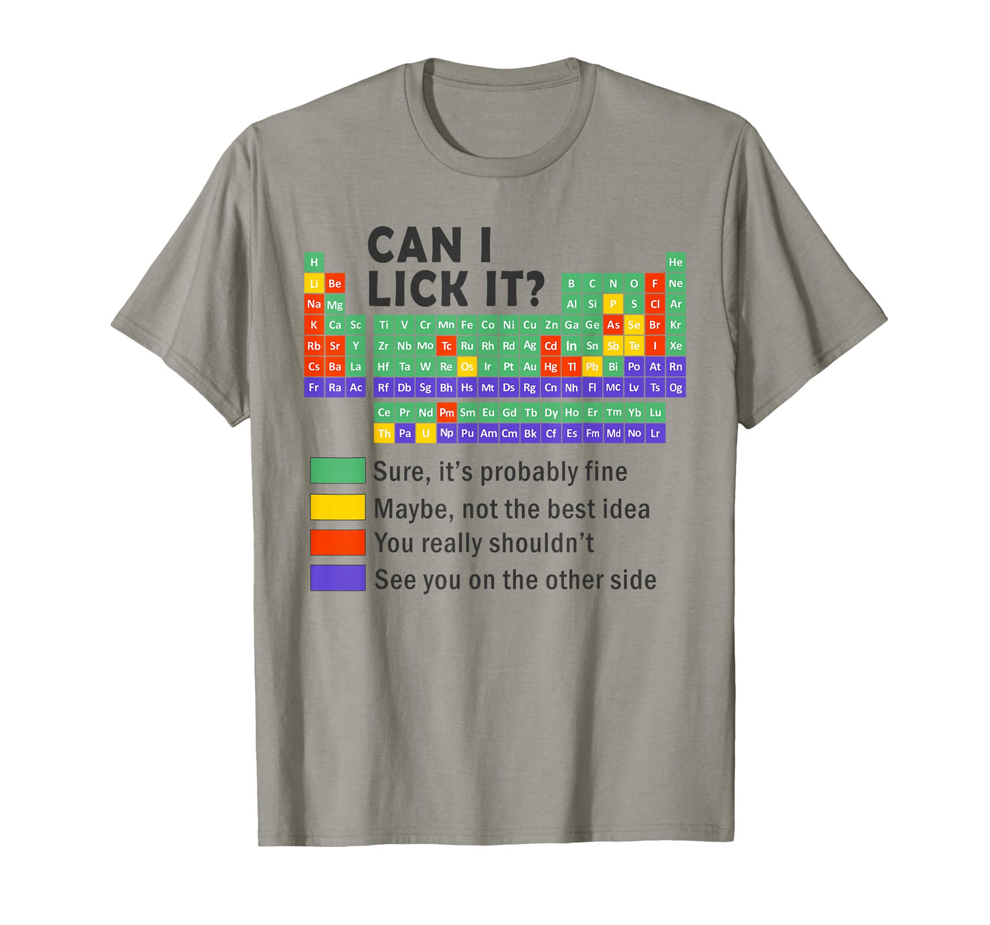 Can i lick it periodic table science graphic boys kids Funny T-Shirt