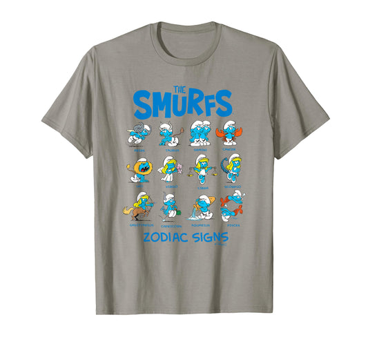 The Smurfs Zodiac Signs Cute Retro Cartoon T-Shirt