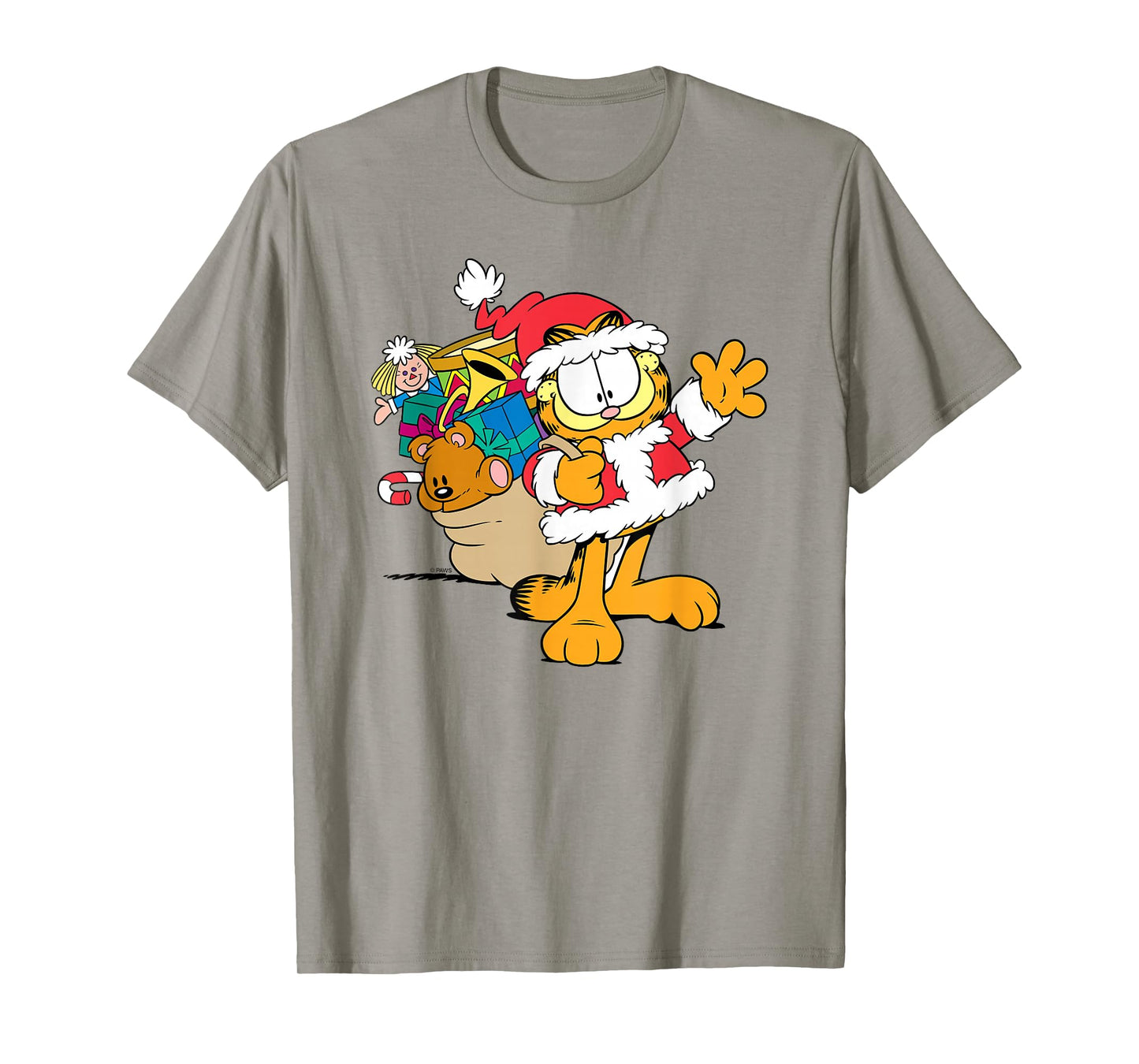 Garfield Santa with Gifts Christmas Cartoon Cat T-Shirt