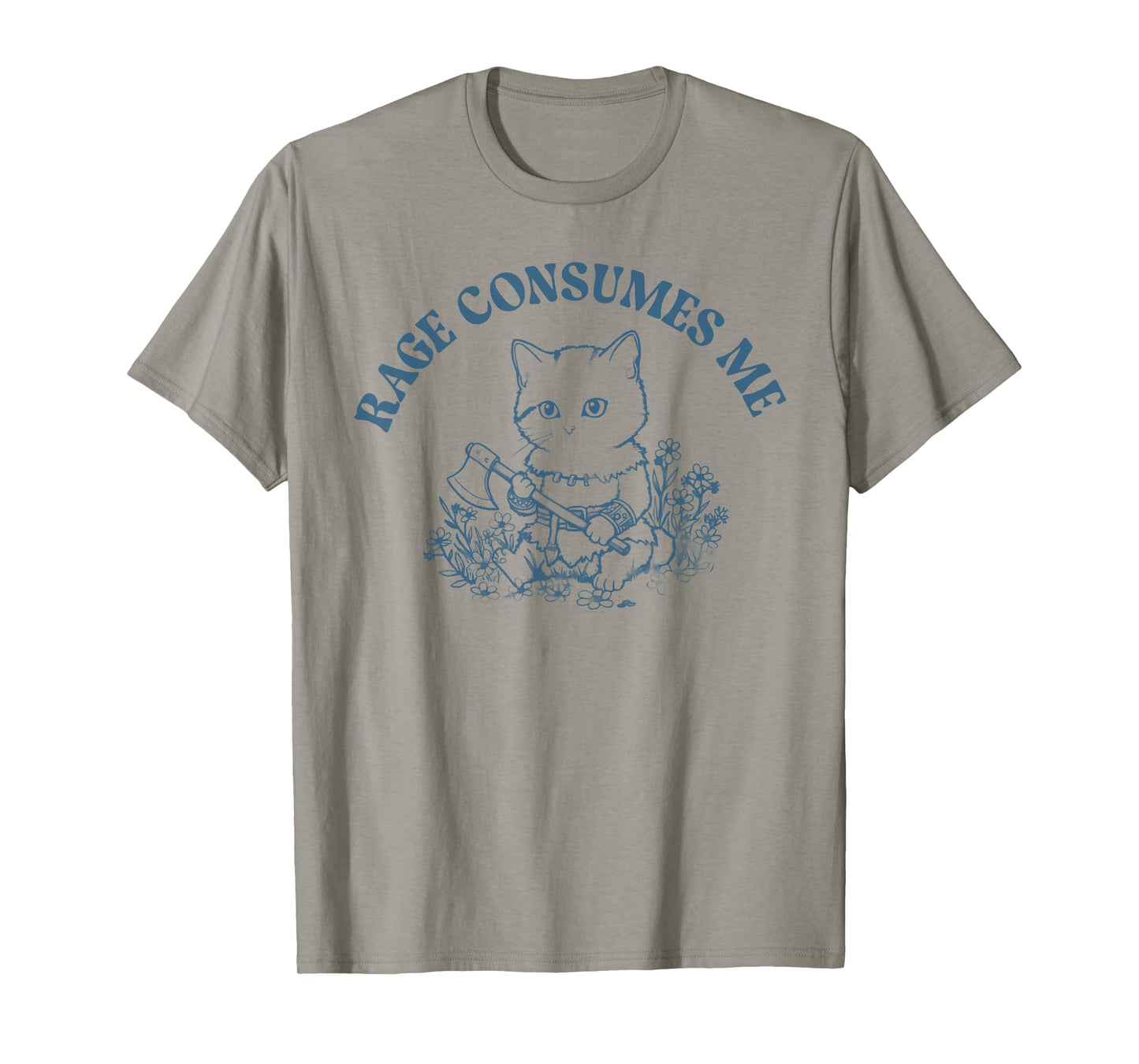 Retro Rage Consumes Me Funny Cat With Axe T-Shirt