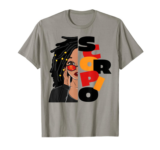 Loc'd Scorpio Queen Zodiac Birthday African American Women T-Shirt