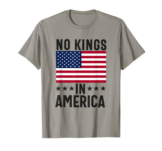 No Kings in America Flag Protest Save Democracy T-Shirt