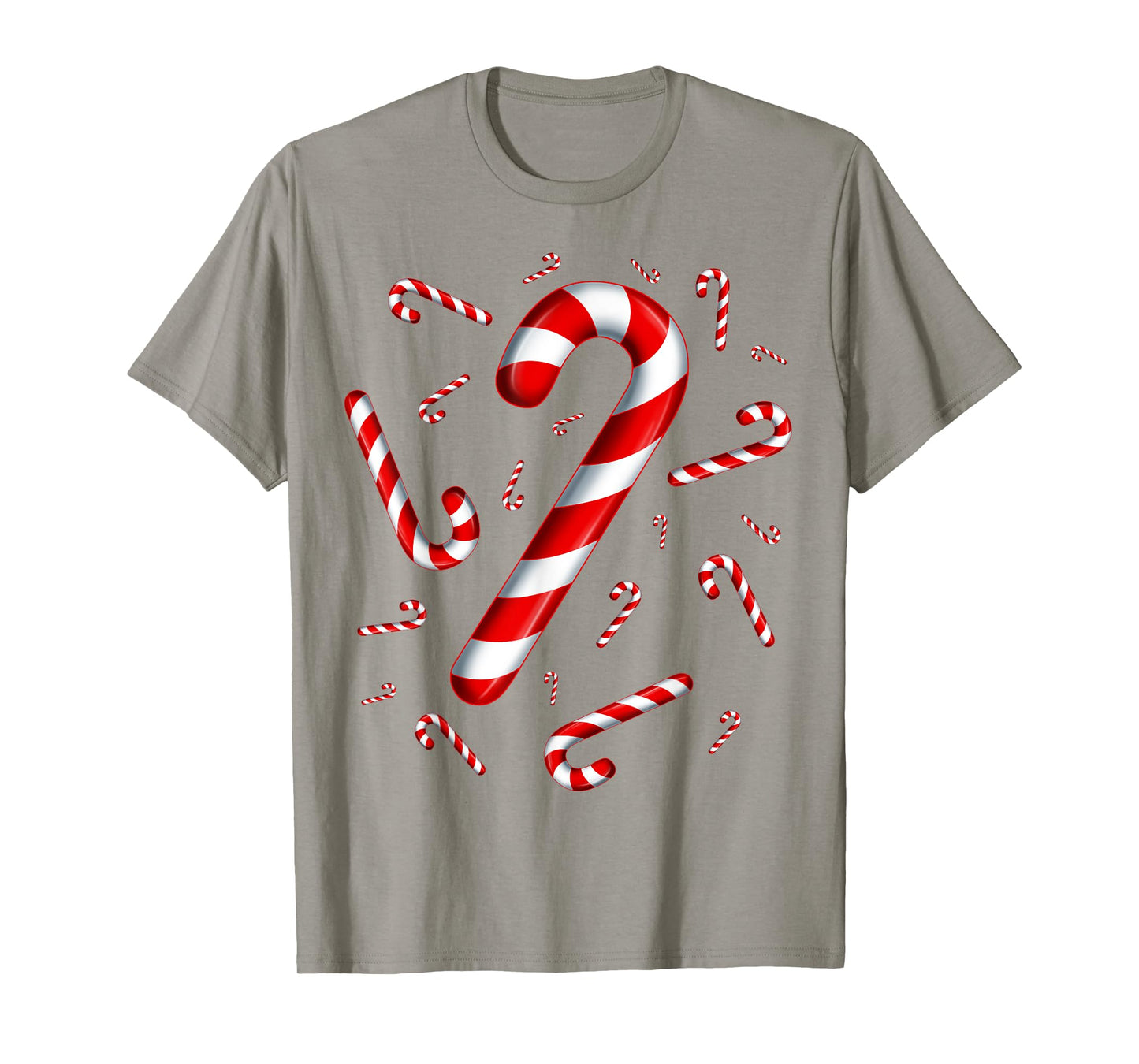 Christmas Flying Candy Cane Lover Taster Red and White Woman T-Shirt
