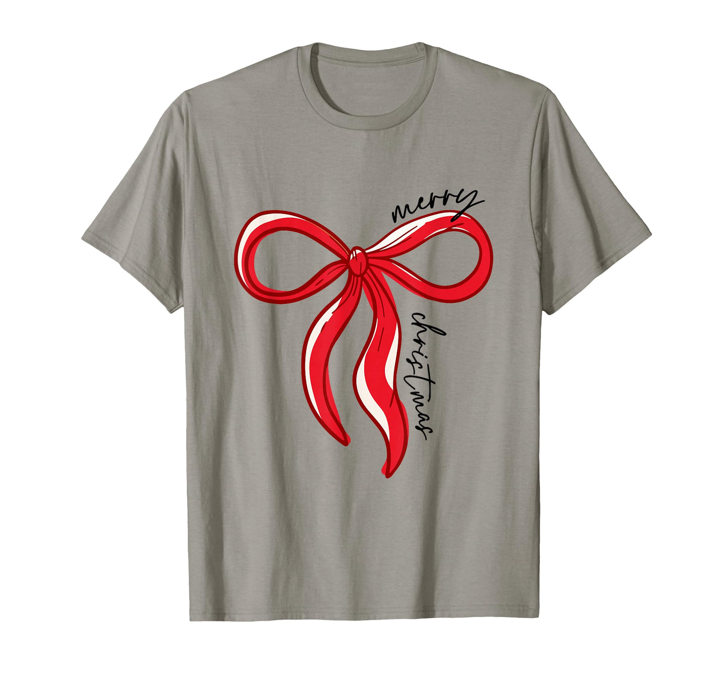 Merry Christmas Bow Red Santa Xmas Coquette Aesthetic T-Shirt