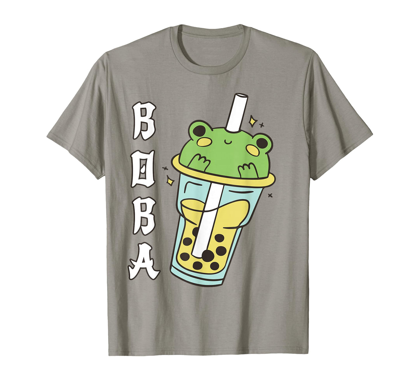 Cute Kawaii Frog Boba Tea Neko Anime Japanese Kids Teen Girl T-Shirt
