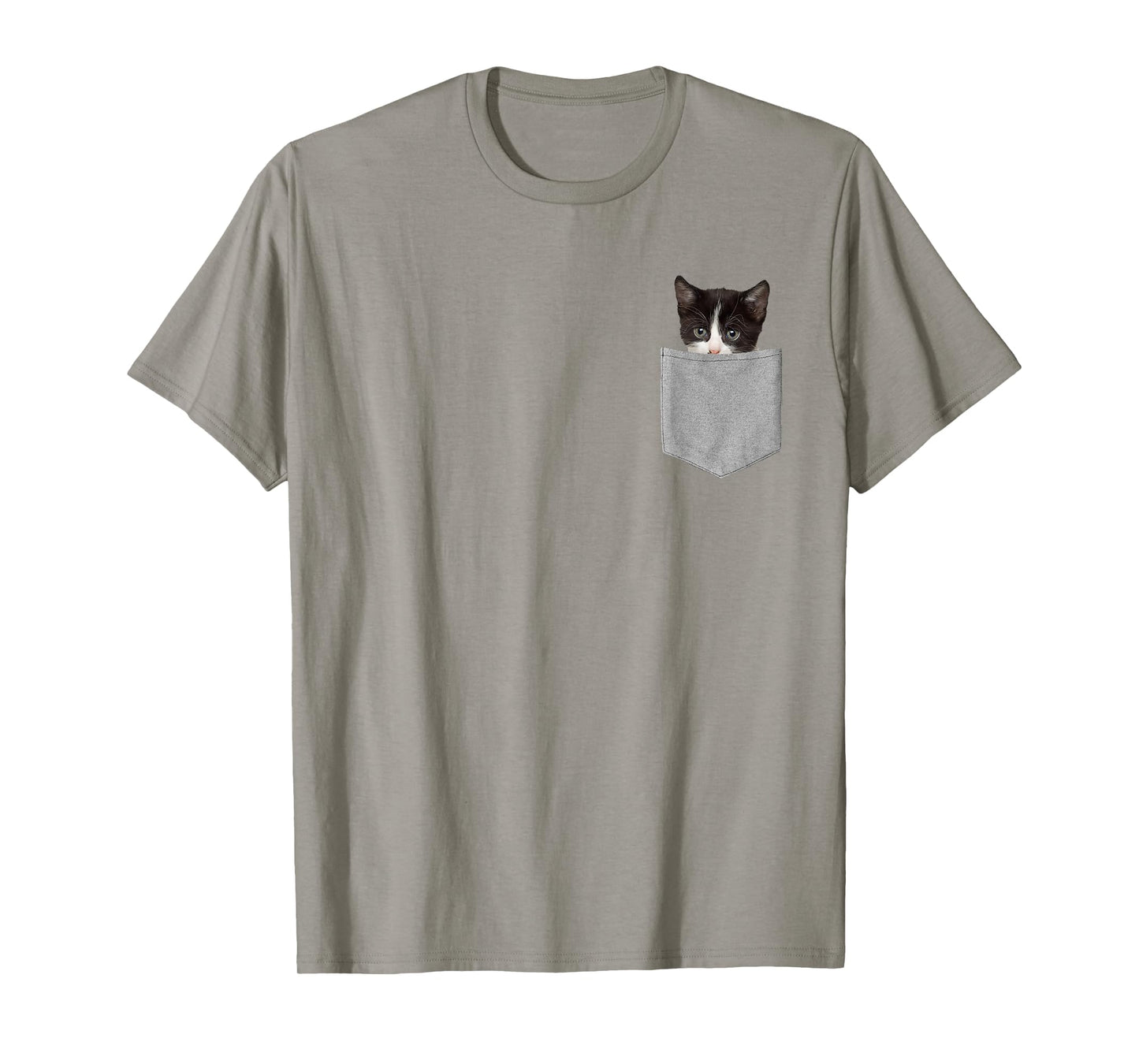 Cute Cat Peeking in Pocket T-Shirt Cat Lover Tshirts T-Shirt