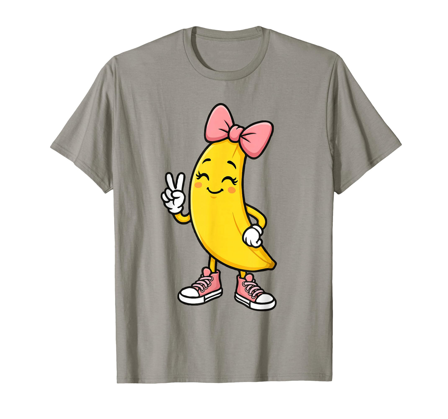 Funny Banana Coquette Bow Retro Banana Kids Girls Women T-Shirt