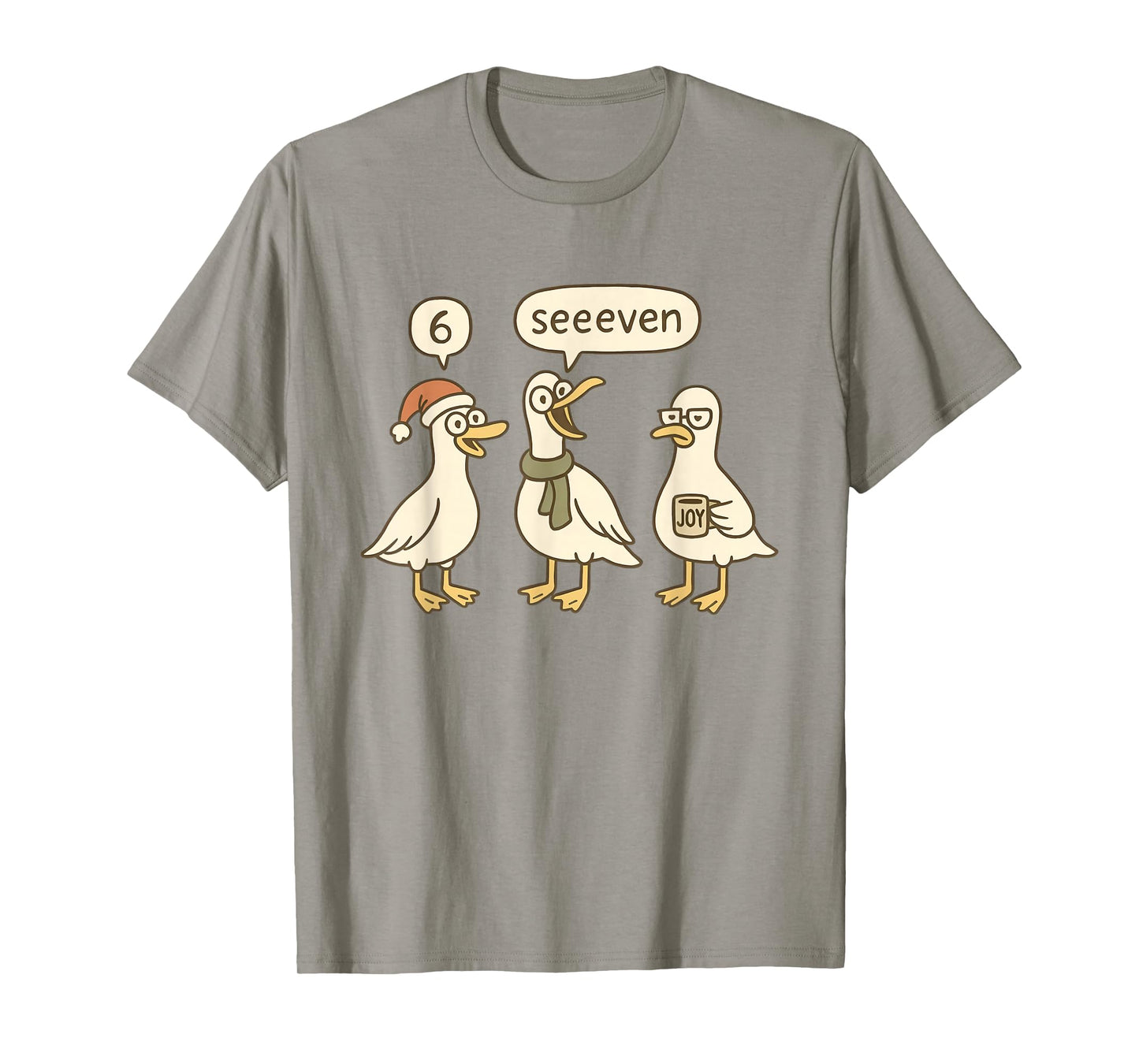 Women Funny 6 7 Christmas Teacher Holiday Geese Six Seven T-Shirt