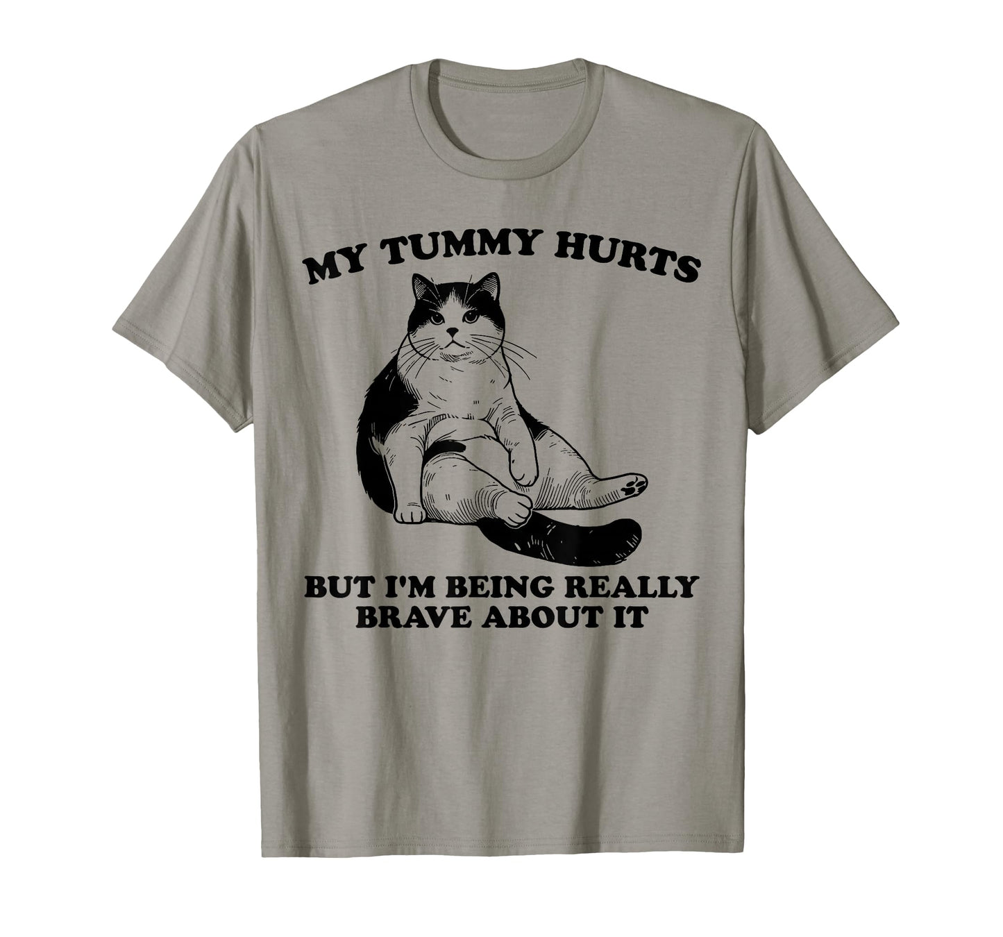 My Tummy Hurts But I'm Being Really Brave About It Funny Cat T-Shirt