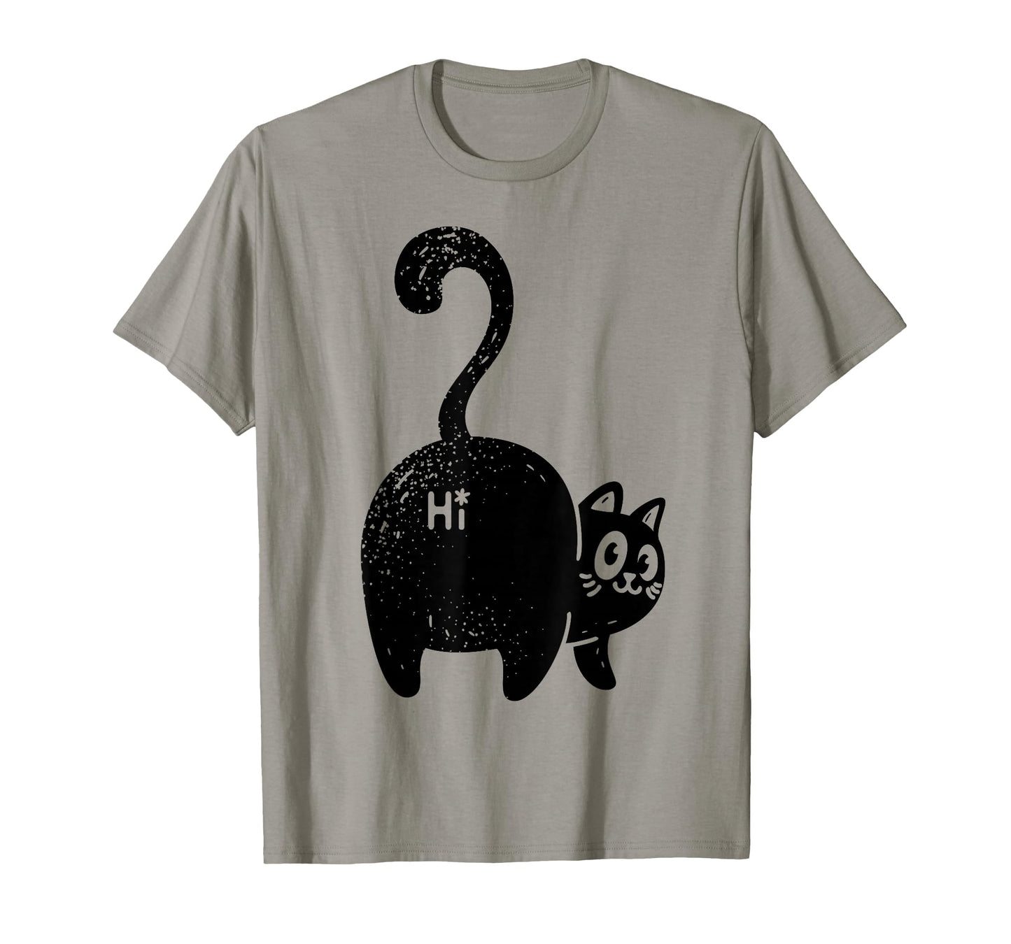 Funny Hello Black Cat Butt Tee Gift for Cat Lovers T-Shirt