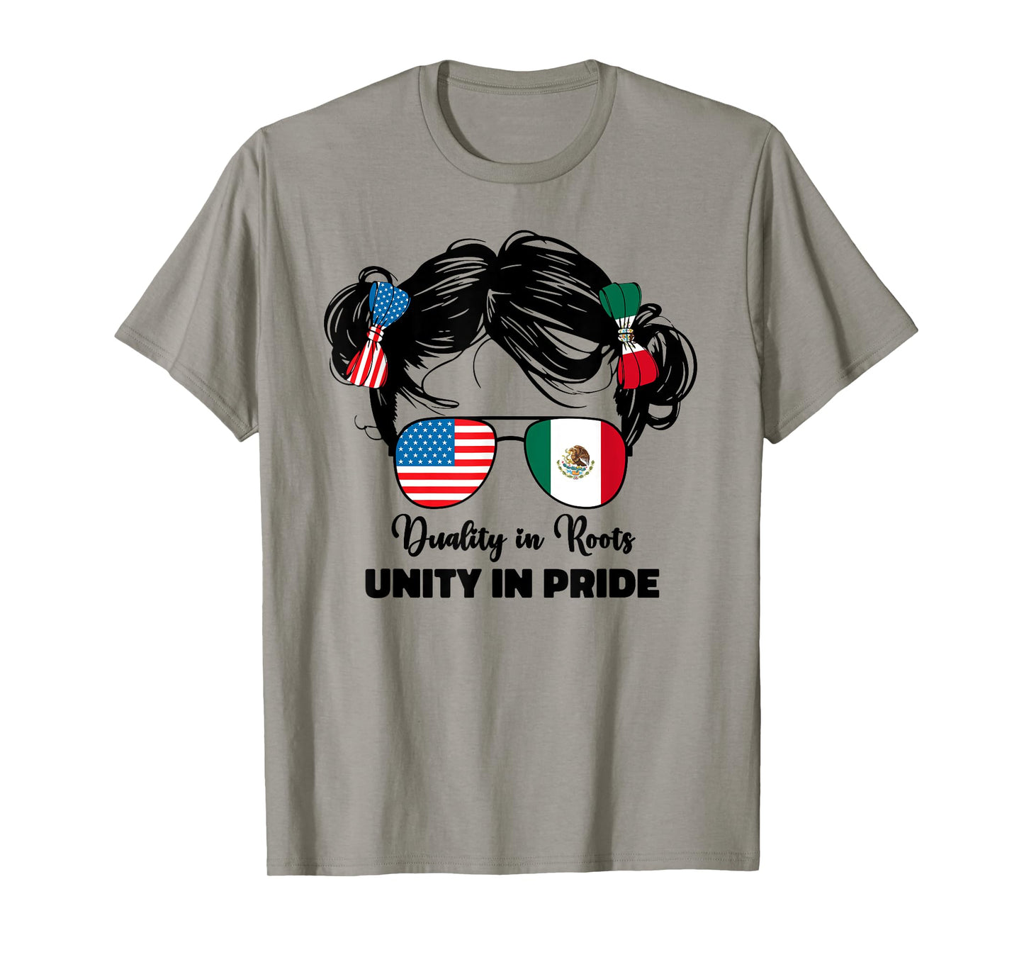 Half Mexican and American Mexico America USA Flag Kids Girls T-Shirt