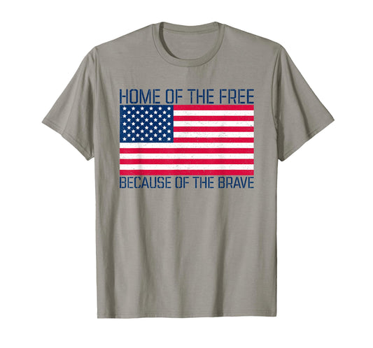 Home of the Free because of the Brave USA Flag T-Shirt T-Shirt