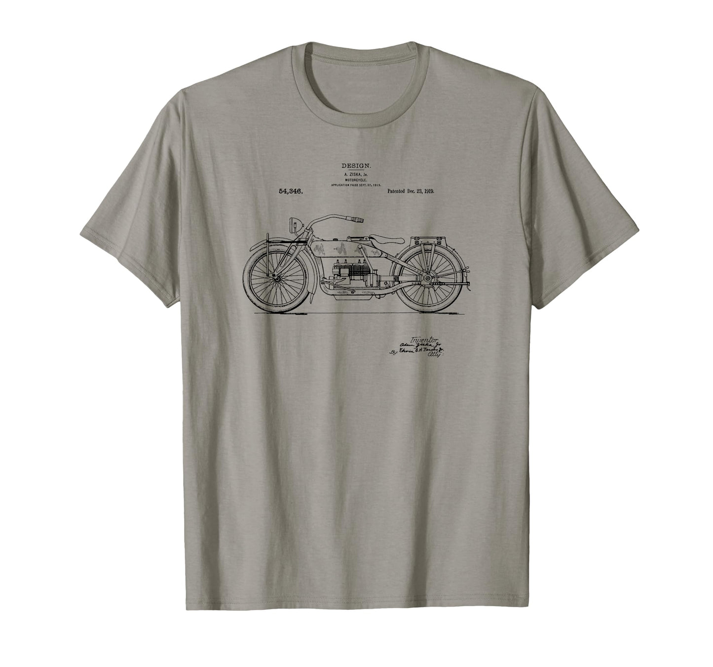 Classic Vintage Patent Print 1919 Motorcycle T-Shirt