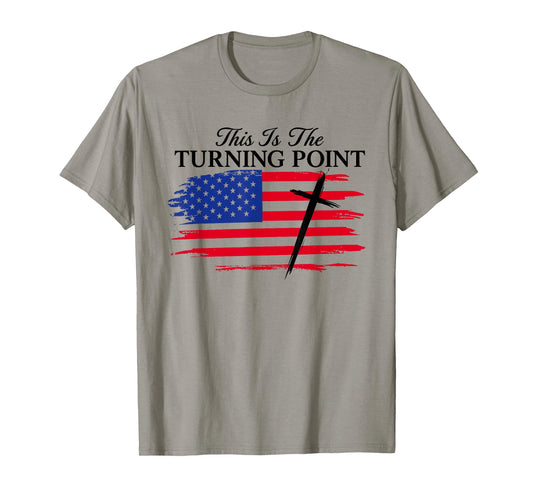 White This is The Turning Point American Flag T-Shirt