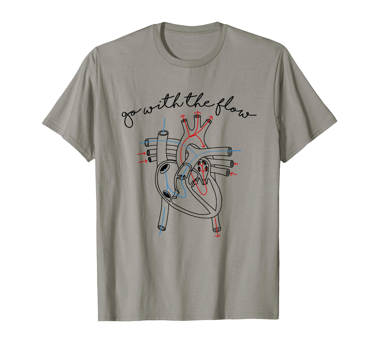 CVICU Cardiac Nurse Anatomy Cardiology Human Heart Flow T-Shirt