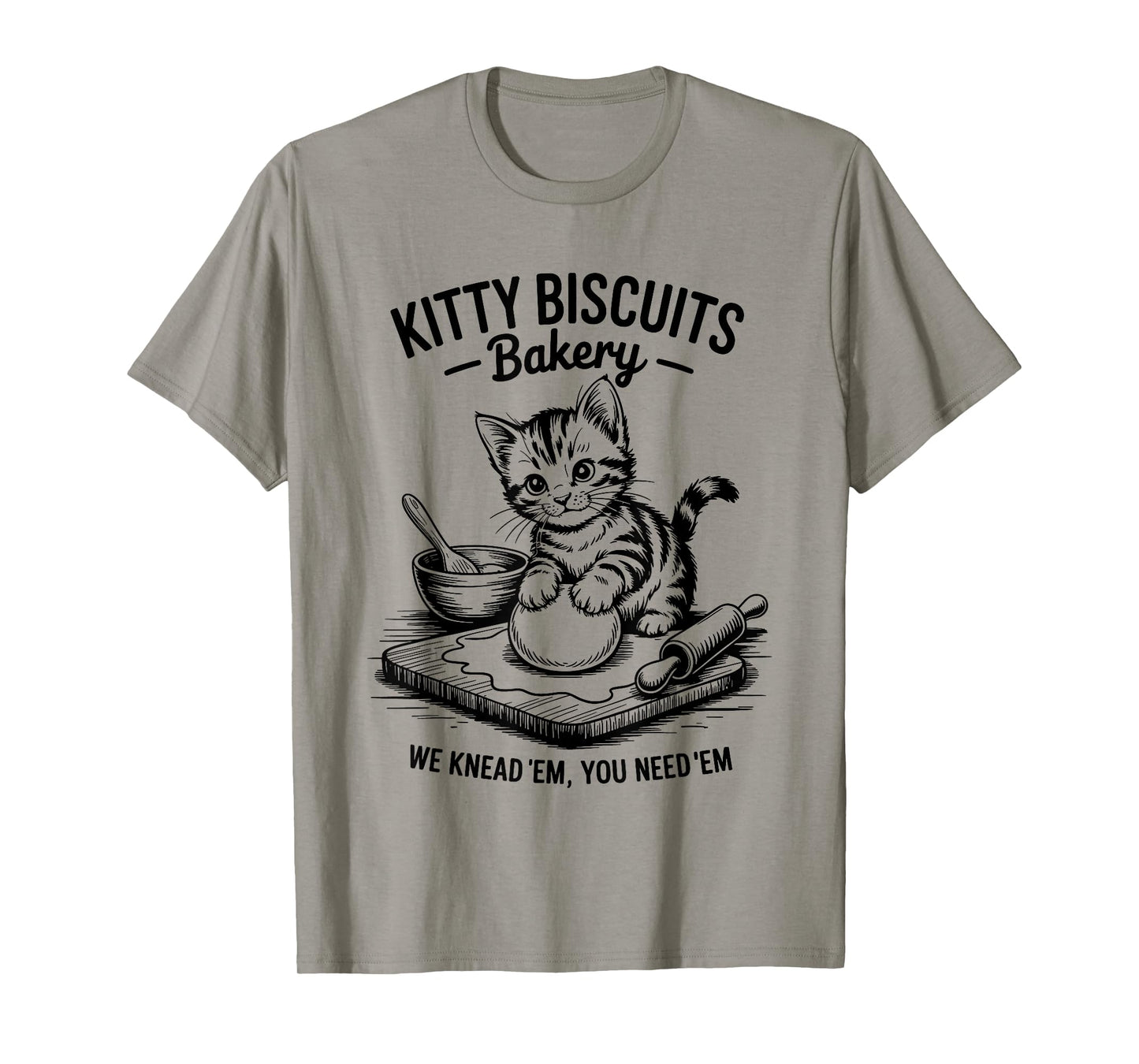 Cute Kitty Biscuits Bakery Funny Cat Lovers Baking Humor Men Women Kids T-Shirt