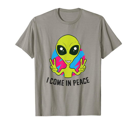 Alien Ufo Space Rave EDM Music I Come In Peace T-Shirt