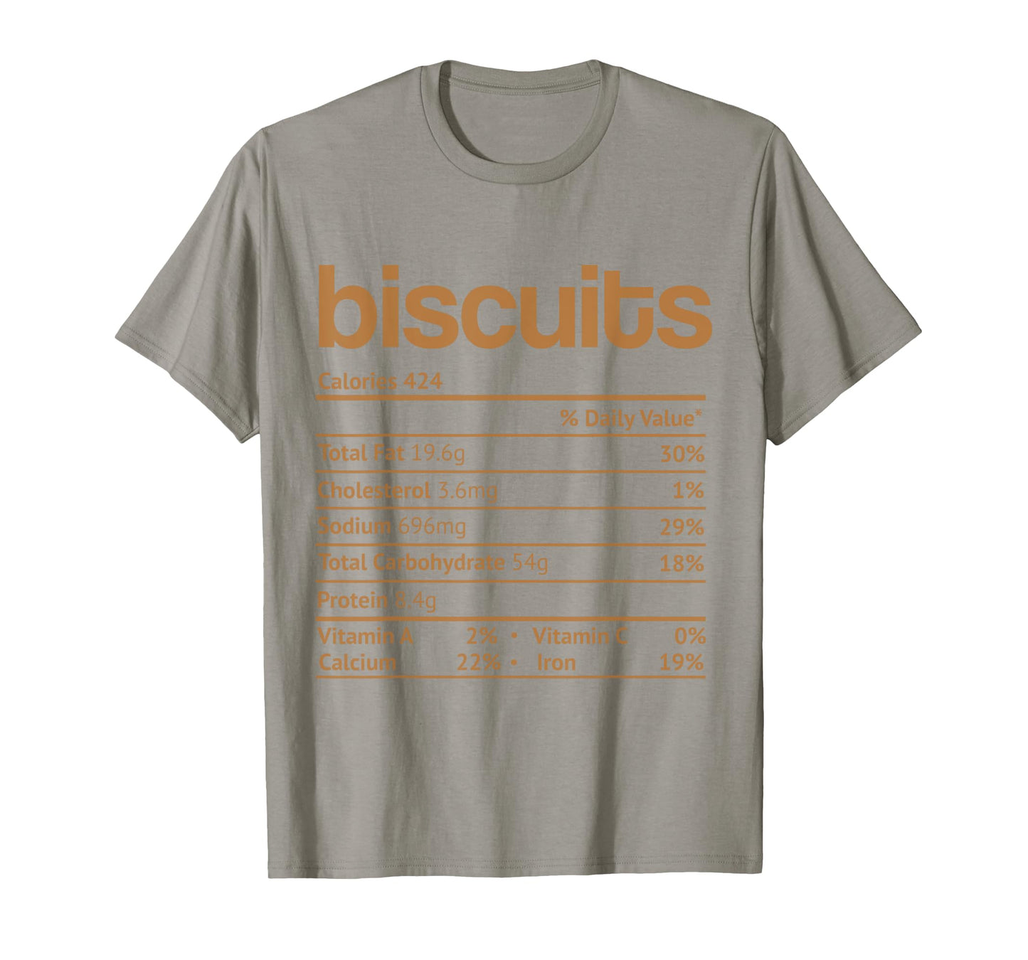 Biscuits Nutrition Facts Funny Thanksgiving Christmas Food T-Shirt