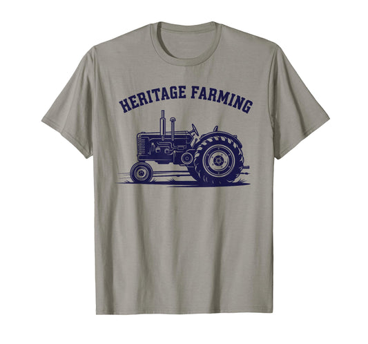Classic Tractor Heritage Farming Logo Art T-Shirt