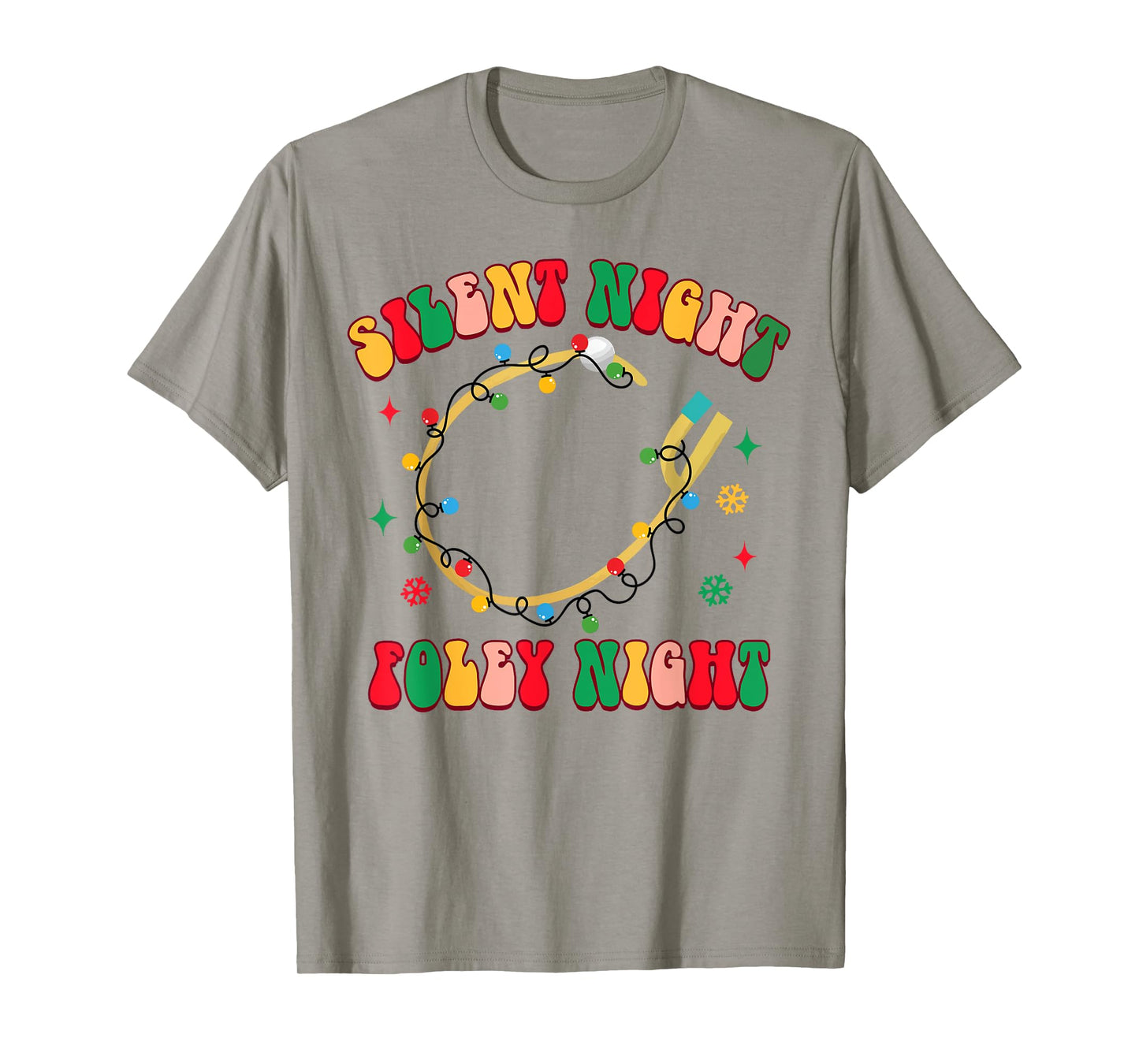 Christmas Urology Urologist Funny Silent A Night Foley Night T-Shirt
