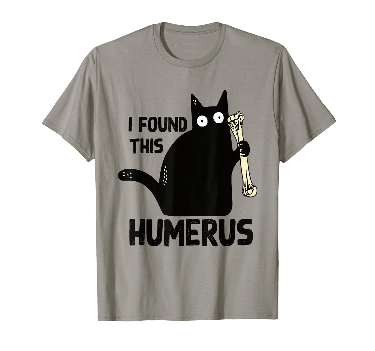 I Found This Humerus Halloween Cat Black Humorous Medical T-Shirt