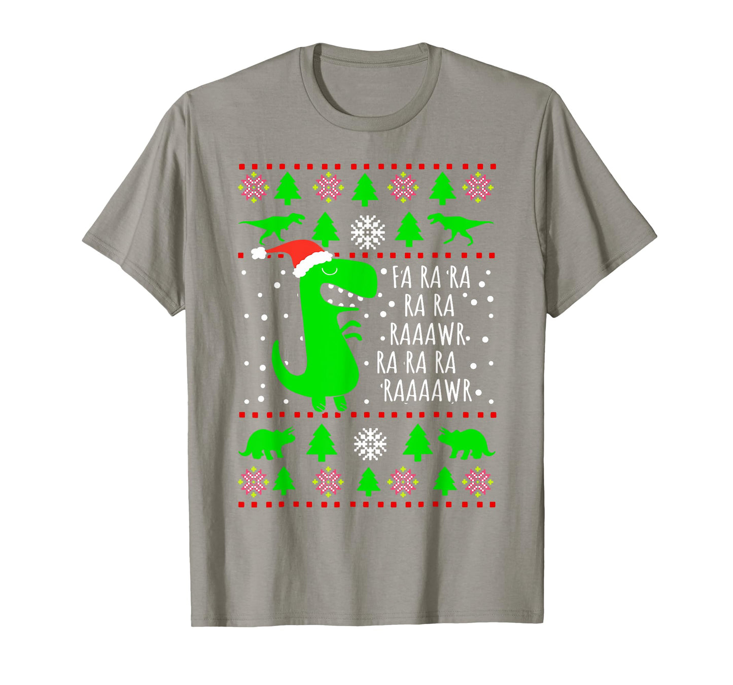 Dinosaur Ugly Christmas Sweater Fa Ra Rawr Family Kids Boys T-Shirt
