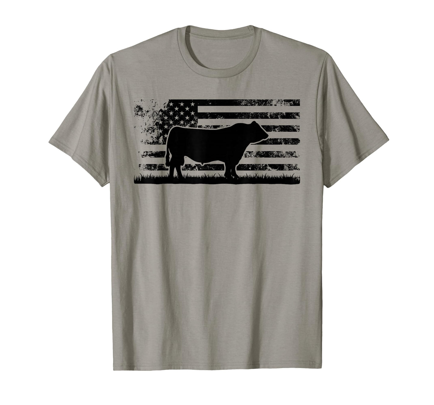 USA American Flag - America Cow Black Angus Rancher T-Shirt