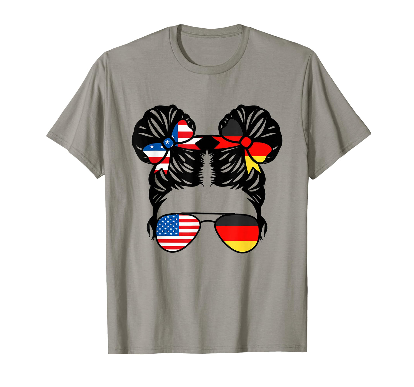 Half American Half German Girl USA Germany Flag Patriot T-Shirt Small