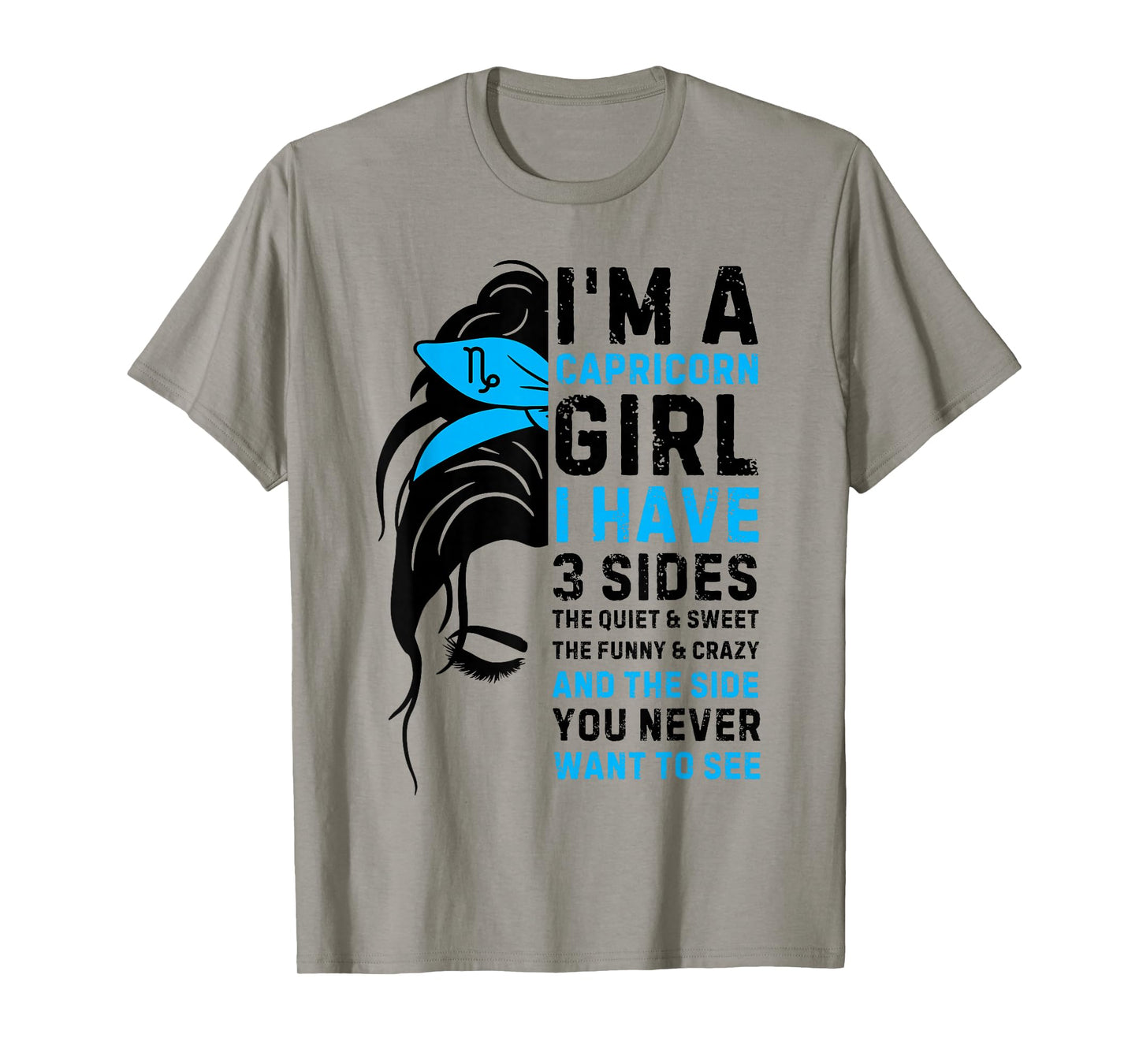 Capricorn Girl Birthday Capricorn Zodiac Sign Messy Bun T-Shirt
