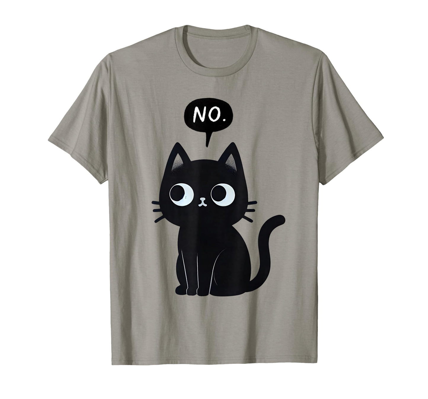 Cat Says No Funny Black Cat T-Shirt